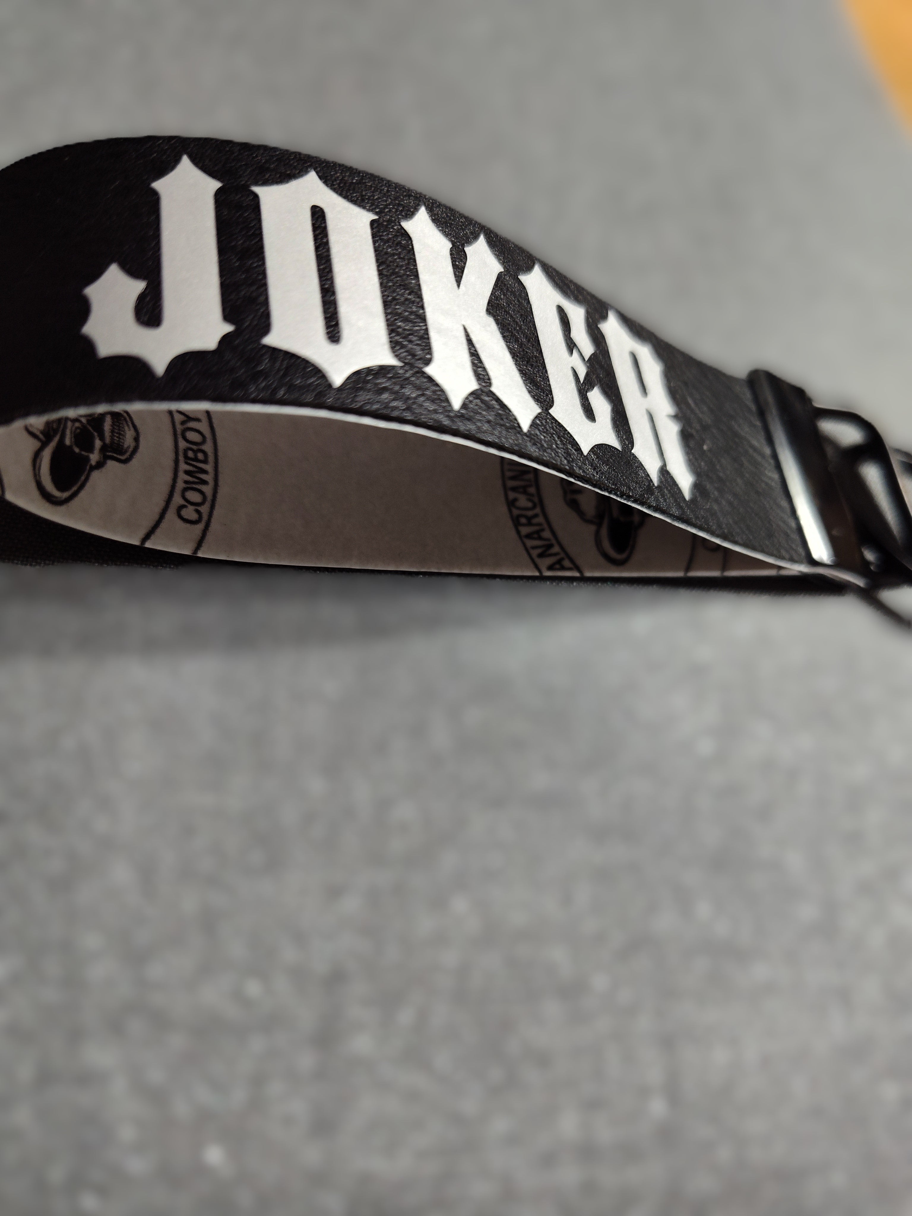 Black & Silver Leather-Style Roadname Key Fob Keychain